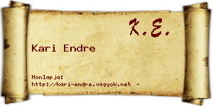 Kari Endre névjegykártya